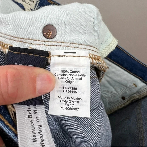 Madewell Retro Crop Bootcut Jeans 30 Distressed Fray Trim High Rise Boyfriend - Picture 13 of 14